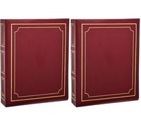 ARPAN - Álbum de Fotos Deluxe con Anillas, Hojas Autoadhesivas (40 hojas/80 Caras), tamaño Grande, Color Burdeos, 28,5 x 23 x 5,5 cm (Paquete de 2)