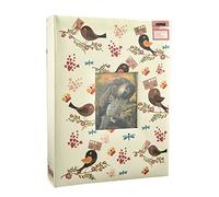 ARPAN - Álbum de Fotos, para 200 Fotos de 13 x 18 cm, con diseño de Moda, Foto con Ventana, Crema-pájaro-Floral, 21.5 x 4 x 28.5 cm