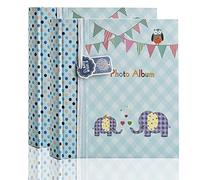 ARPAN - Álbum de fotos para 200 fotos, diseño de elefante azul, 2 unidades, 15,2 x 10,2 cm