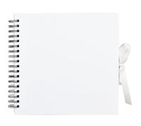 ARPAN Álbum de recortes encuadernado en espiral, 50 hojas/100 páginas, papel de 200 g/m², álbum de fotos con cierre de cinta, 26 x 25,5 cm, para trabajos artísticos, bodas, bebés y viajes (cubierta