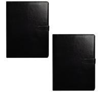 Arpan Funda tipo cartera A4, organizador ejecutivo de documentos de negocios con portapapeles y bloc, tarjetero para conferencias escolares, oficina, (negro, paquete de 2)