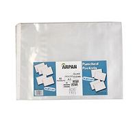 ARPAN - Fundas de polietileno perforadas tamaño A3, apaisado, sin ácido, 60 micras, transparentes, 52 unidades