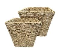 ARPAN Juego de 2 papeleras de hierba marina, ideal para el hogar, oficina, dormitorios (cuadrados- CL-746)