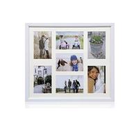 Arpan Marco de Collage de Fotos de MDF con múltiples Aberturas para 7 Fotos, 3 x 6 x 4 nd 4 x 4 x 6 Fotos (Blanco)