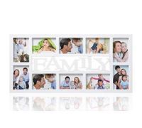 ARPAN Marco de Fotos Familiar con Apertura múltiple - Capacidad para Fotos de 10 x 6 x 4 Pulgadas (Familia Blanca)