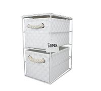 Arpan Mueble de almacenamiento con 2 cajones, color blanco, ideal para el hogar/oficina/dormitorios (2 cajones de 18 x 25 x 33 cm)