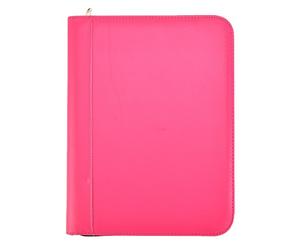Arpan Pink Deluxe A4 - Carpeta con cremallera para conferencias con calculadora y bloc