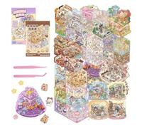 Arpaper 40 juegos de libros de recortes DIY escenas 3D libro de pegatinas | Arpaper Paquete de 2 pegatinas de terapia de pegatinas para adultos, minipegatinas de dibujos animados para adultos y niñas