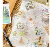 Arpaper Aesthetic Scrapbooking Zubehör Stickers 6 Rolls, PET Travel Scenery Washi Tape,Blumen Girls Stickers Decorative for Journal,Bullet Journal Zubehör,Photo Album,Notebook(travel together series)