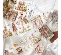 Arpaper Bullet Journal Zubehör Stickers Set, 6 Rolls Vintage Aesthetic Scrapbooking Stickers,Girls Travel Washi Tape Decorative for Journal Zubehör,Photo Album,DIY Craft(Travel Scenery Series)