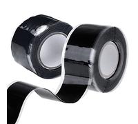 ARPDJK Impermeable Cinta Caucho de Silicona, 2 Rollos Cinta de Aislante de Autofusión para Reparación de Seal de Fuga de Manguera de Tubería, Electricidad Tape 25mm x 0.5mm x 1.5m, Negra