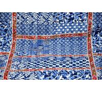 Arprani Edredones hechos en la India, colcha Kantha de retazos, tamaño Queen, hecha a mano, reversible, de algodón, ropa de cama bohemia con estampado de bloques indios, manta vintage