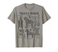 Arqueología Arqueólogo Caballo de Troya Divertido Vintage Patente Camiseta