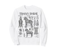 Arqueología Arqueólogo Caballo de Troya Divertido Vintage Patente Sudadera