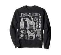 Arqueología Arqueólogo Caballo de Troya Divertido Vintage Patente Sudadera