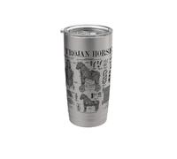 Arqueología Arqueólogo Caballo de Troya Divertido Vintage Patente Vaso térmico de acero inoxidable de doble pared