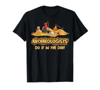 Arqueólogo lo Hace en la Suciedad Fun Arqueología Camiseta gráfica económica, Hombre, Negro, L