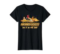 Arqueólogo lo Hace en la Suciedad Fun Arqueología Camiseta gráfica económica, Mujer, Negro, XL