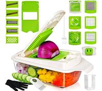 Arquiel 15 en 1 Mandolina de Cocina Cortador de Cerdura,Utensilios de Cocina Profesional Picador de Verduras Cortador de Patatas Tomates Frutas Huevos