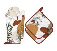 Arquiel Guante De Horno Agarraderas, 100% AlgodóN Guante De Cocina Resistente Al Calo Grueso Seguro para Cocinar, Hacer Barbacoas Microondas Y para La Chimenea Regalo(Bohemio Abstracto)