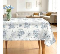 Arquiel Mantel Rectángula Flores Azul, Manteles Flores De Campo Francés Mantel Impermeable Antimanchas Poliéster Lavable Duradera para Cocina Comedor Fiestas Primavera Verano(140×180cm)