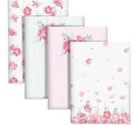 Arquiel Paños y Toallas de Cocina Algodon Set de 4, Toallas de Plato 100% Algodón Paño de Cocina Suaves y absorbentes Toallas de té y Toallas de Barra 48 x 70CM Flor Rosa