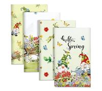 Arquiel Paños y Toallas de Cocina Algodon Set de 4, Toallas de Plato 100% Algodón Paño de Cocina Suaves y absorbentes Toallas de té y Toallas de Barra 48 x 70CM Gnomos