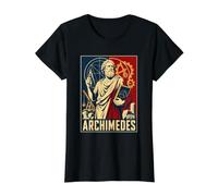 Arquímedes Antiguo Griego Matemáticas Geometría Ciencia Camiseta gráfica económica, Mujer, Negro, S