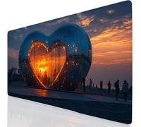 Arquitectura Alfombrilla Ratón XXL 520x250x3mm Mouse Pad Grande Gaming Corazón Alfombrilla Escritorio, Precisión y Velocidad en Juegos, Antideslizante Mousepad para Ratón y Teclado, Regalo YG-1000