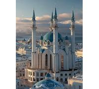 Arquitectura De La Ciudad EscéNica Diamond Painting Adultos Kits, 5D Redondo Diamantes Painting Niños Pintura, Diamant Art Bordado Punto Cruz Cuadros, Art Mosaico Decoración Pared Del 90x120cm hJ8-315