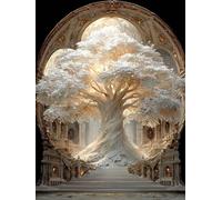 Arquitectura Diamond Painting, 5D Diamond Painting Adultos áRbol, DIY Kit Manualidades Adultos, 5D Punto de Cruz Cuadro Diamante, DIY Pintura de Diamante Kits, Home Decoration, Regalo, 40x50cm M-6169