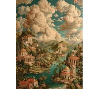 Arquitectura Diamond Painting, 5D Diamond Painting Adultos Paisaje, DIY Kit Manualidades Adultos, 5D Punto de Cruz Cuadro Diamante, DIY Pintura de Diamante Kits, Home Decoration, Regalo 40x50cm 4-2131