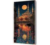 Arquitectura Diamond Painting Adultos, Luna Cuadros de Diamantes, 5D Puzzle Diamantes Cuadros en Punto de Cruz Diamond Art Painting Kit, Hobby Ccreativi Adulti, Decoración Pared Hogar 40x80cm pz4-7a
