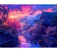 Arquitectura Diamond Painting, Paisaje DIY Diamond Painting Adultos, 5D Manualidades Adultos, Dibujos con Diamantes Kits, DIY Punto de Cruz Cuadro Diamantes Kits, Verano Decoracion, 70x50cm R-9966