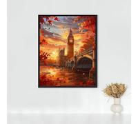 Arquitectura Diamond Painting Puente De La Torre Diamond Painting Adultos Pintura Diamante Bordado de Punto de Cruz Kits, Kit de Pintura de Diamante 5d für Home Wand Decor, Regalos 80x100cm PJY9 A-9
