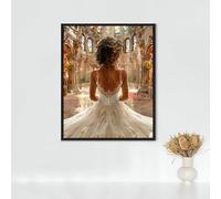 Arquitectura Diamond Painting Vestido De Novia Diamond Painting Adultos Pintura Diamante Bordado de Punto de Cruz Kits, Kit de Pintura de Diamante 5d für Home Wand Decor, Regalos 70 x 95 cm PJY6 C-1