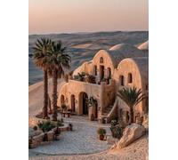 Arquitectura DIY Pintar por Numeros Adultos, Desierto Pintar por Numeros Niños, Cuadros Manualidades Adultos Kits, Paint by Numbers con Pinceles y Pinturas Acrílicas, Primavera Regalo, 40x50cm 7-5725