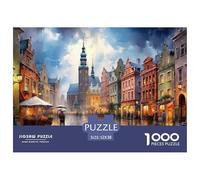 Arquitectura Europea histórica Puzzle para Adultos Puzzle de 1000 Piezas Vista Nocturna de la Ciudad Puzzle para Toda la Familia 52x38cm/1000pcs