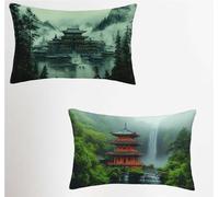 Arquitectura Funda Cojin 50x70 Juego de 32, Paisaje Rectangular Funda Almohada 50x70cm con Cremallera Oculta, Suave Terciopelo Fundas Cojines, Fundas de Cojines para Sofá Cama Silla o Jardín H-9703