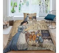 Arquitectura londinense del Siglo XX Juego De Cama, 3D Impresión Mujer Joven, Funda De Edredón, Y Fundas De Almohada 3 Unidades Microfibra para Niños Y Adultos Single(135x200cm)
