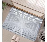 Arquitectura Minimalista Felpudo 50 x 80 cm Espacio del Pasillo - Alfombra Atrapa-Suciedad Antideslizante - Felpudo Blanco para Interior y Exterior, Porche, Entrada, Ducha, Dormitorio y Salón