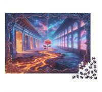 Arquitectura Misteriosa Fantasía Puzzle de 1000 Piezas Papel para Adultos Noche Estrellada Juego de Puzzle 1000 Piezas Relajación Decoración Regalo 52x38cm/1000pcs