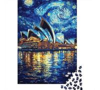 Arquitectura Moderna Cielo Nocturno Puzzle de 1000 Piezas Papel para Adultos Relajación Enfoque Interacción Familiar Decoración Regalo 52x38cm/1000pcs