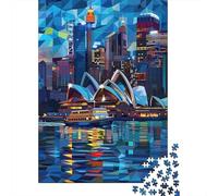Arquitectura Moderna Puzzle de 1000 Piezas Papel para Adultos Paisaje Urbano Nocturno Juego de Puzzle 1000 Piezas Relajación Familia Decoración Regalo 52x38cm/1000pcs