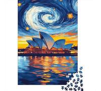 Arquitectura Moderna Puzzle para Adultos Puzzle de 1000 Piezas Papel Noche Estilo Artístico Puzzle para Toda la Familia Relajación Concentración Decoración Regalo 38x26cm/1000pcs