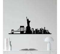 Arquitectura negra de Nueva York Pegatina de pared Estatua Pegatina Decoración del hogar Papel pintado del salón Calcomanía interior Papel pintado de habitación infantil