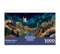 Arquitectura Oriental Puzzle De 1000 Piezas 38x26cm/1000pcs Grulla Juego Creativo para Adultos Relajante Y EduGatoivo Regalo De Decoración Hogareña