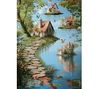 Arquitectura Puzzle de 1500 Piezas para Adultos, Puzzle Paisaje Rompecabezas Adultos Pieza de Madera Juegos, Obra de Arte de Juego de Rompecabezas, para Decoración del Hogar Regalos 87x57cm g-827