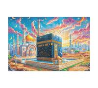 Arquitectura Religiosa islámica Puzzles 1000 Piezas Maquetas Educativas 3D Building Sunset Street Rompecabezas para Familia Construir DIY Aliviar Estrés Decoración Hogar 1000 PCS