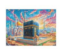 Arquitectura Religiosa islámica Puzzles 500 Piezas Obra De Arte Decorativa Premium Building Sunset Street Rompecabezas Familiar para Adultos DIY Creativo Aliviar Estrés Portátil 500 PCS